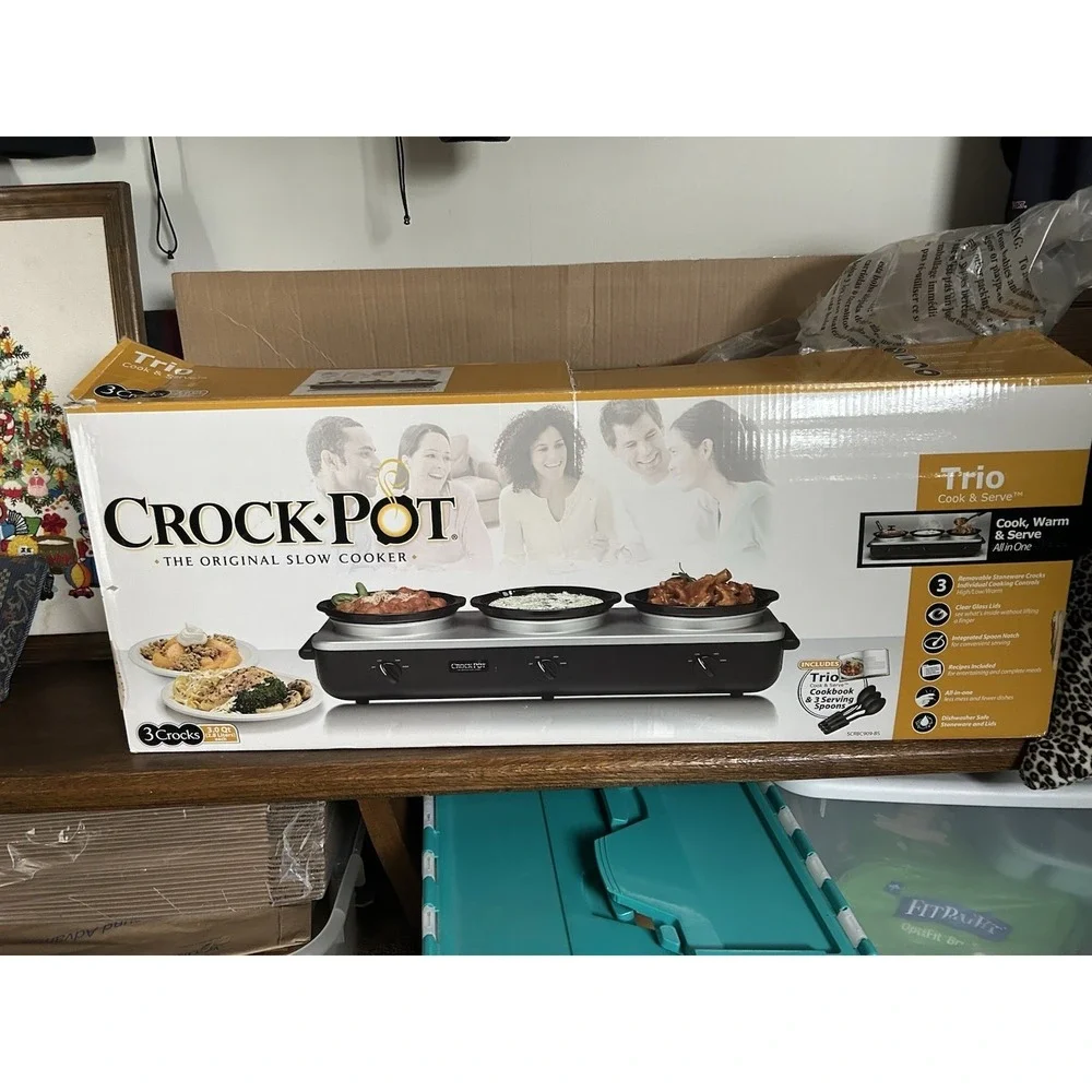 Crockpot Stoneware Round Ceramic Insert Replacement Black 3 Qt From TRIO